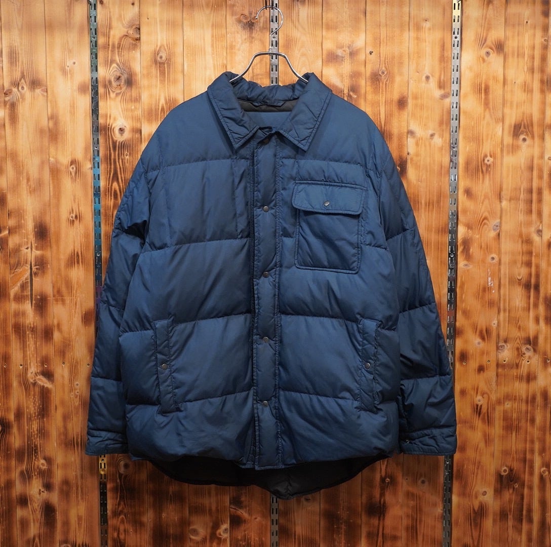 ralphlauren シャツダウン ダウンジャケット L/ラルフローレン ネイビー 紺色