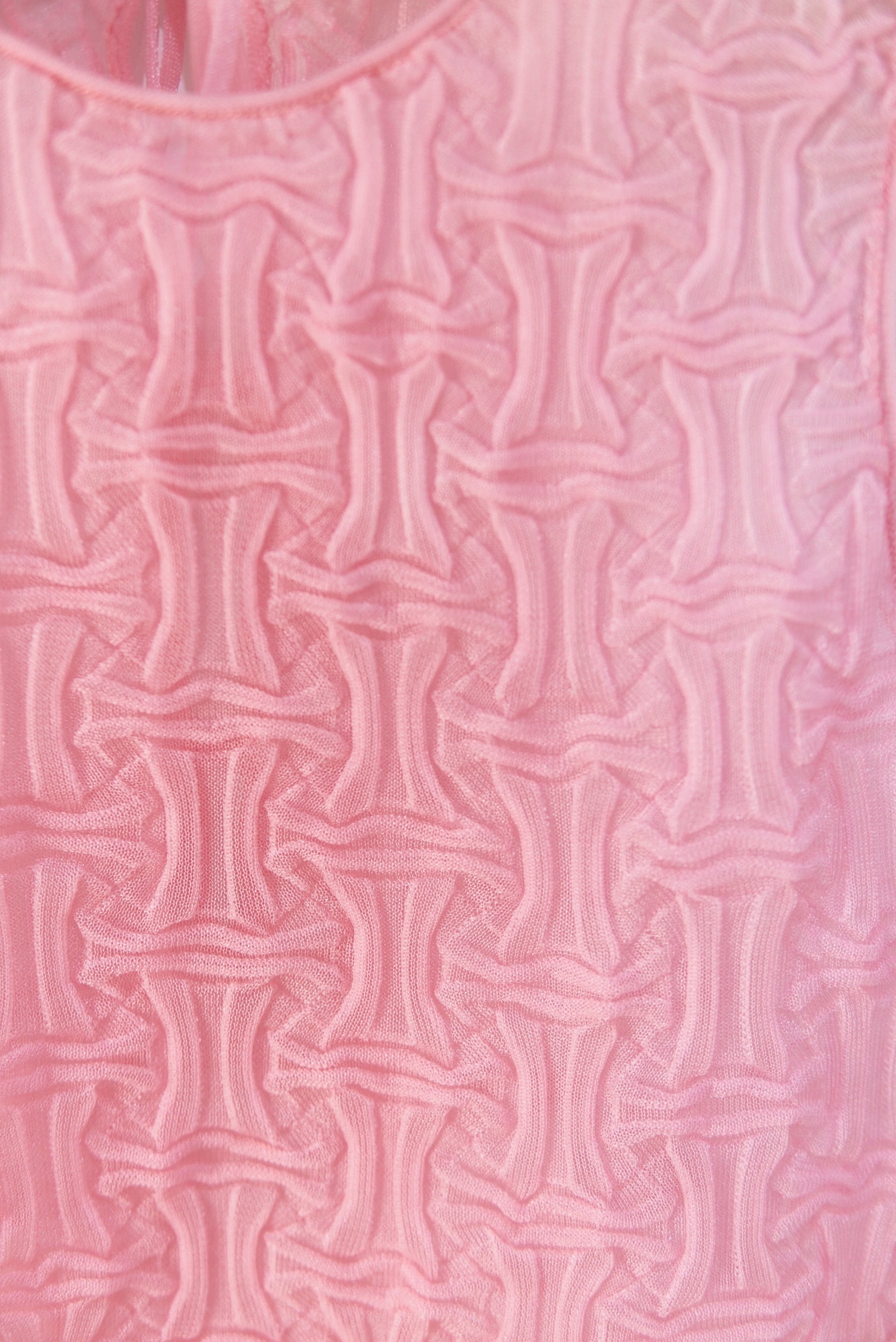 PINK】OPEN SESAME CLUB sheerlattice tops