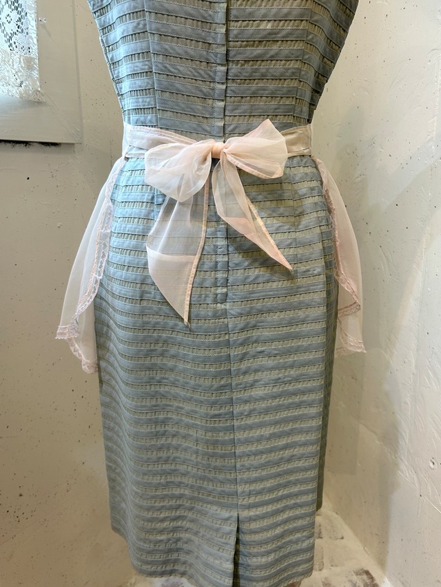 vintage baby pink sheer Heart frill apron