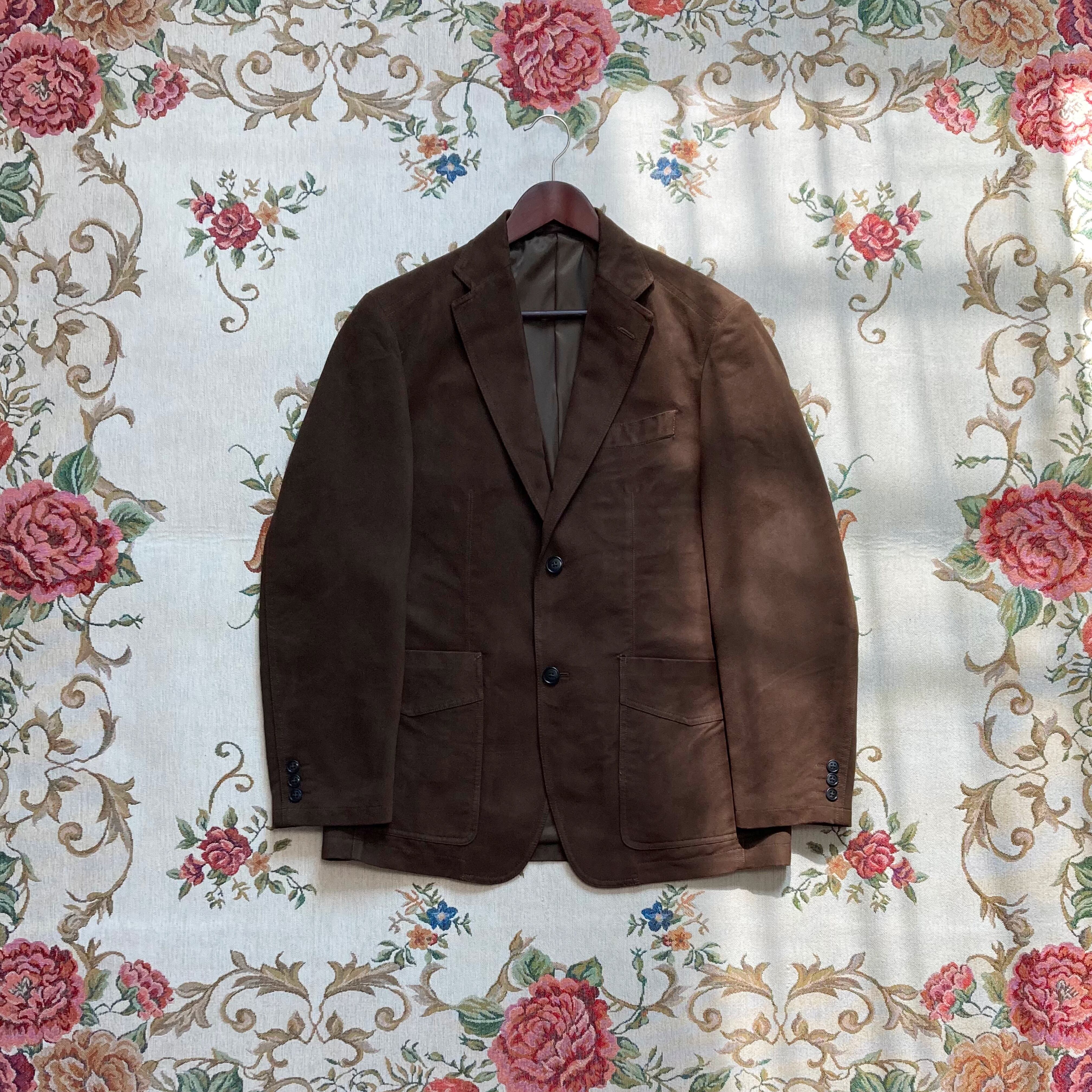 vintage faux suede brown jacket