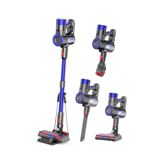 掃除機 コードレス 強力吸引 自立式 LEDライト 軽量 スティック