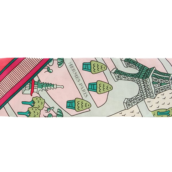 New HERMES エルメス ツイリー 新・パリの恋人たち H063329S 01 ローズ