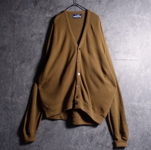 80s “ROBERT BRUCE” Brown Acrylic Knit Cardigan