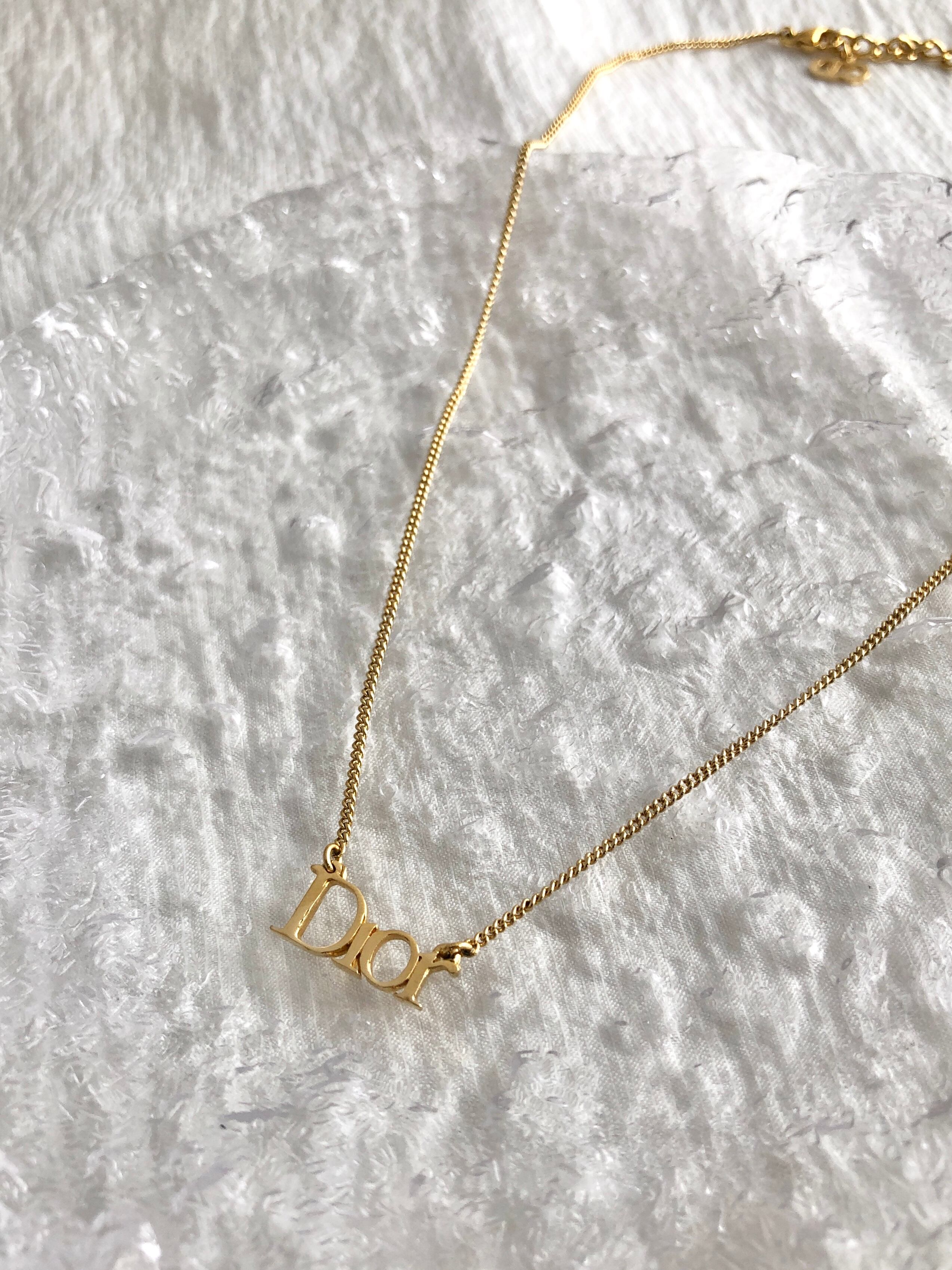Christian Dior クリスチャン ディオール ネックレス ゴールド DIORロゴ vintage ヴィンテージ オールド jtke47