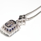エメラルドカット サファイア ネックレス pt / 0.680ct / DA 0.280ct