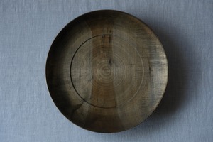 千筋皿　245mm　鉄媒染