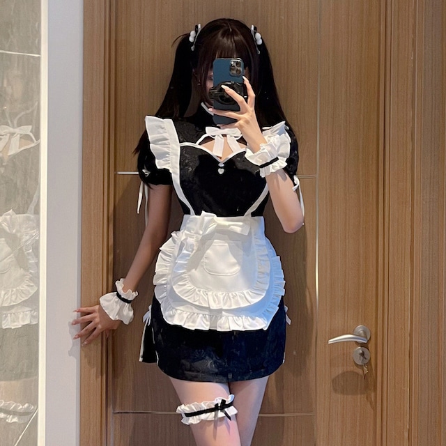 (5点セット) メイド服 コスチューム チャイナ風 セクシーランジェリー ワンピース84796830