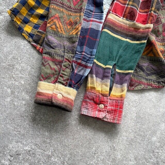 DENIM&SUPPLY】RALPH LAUREN multi-pattern patchwork shirt ラルフ 