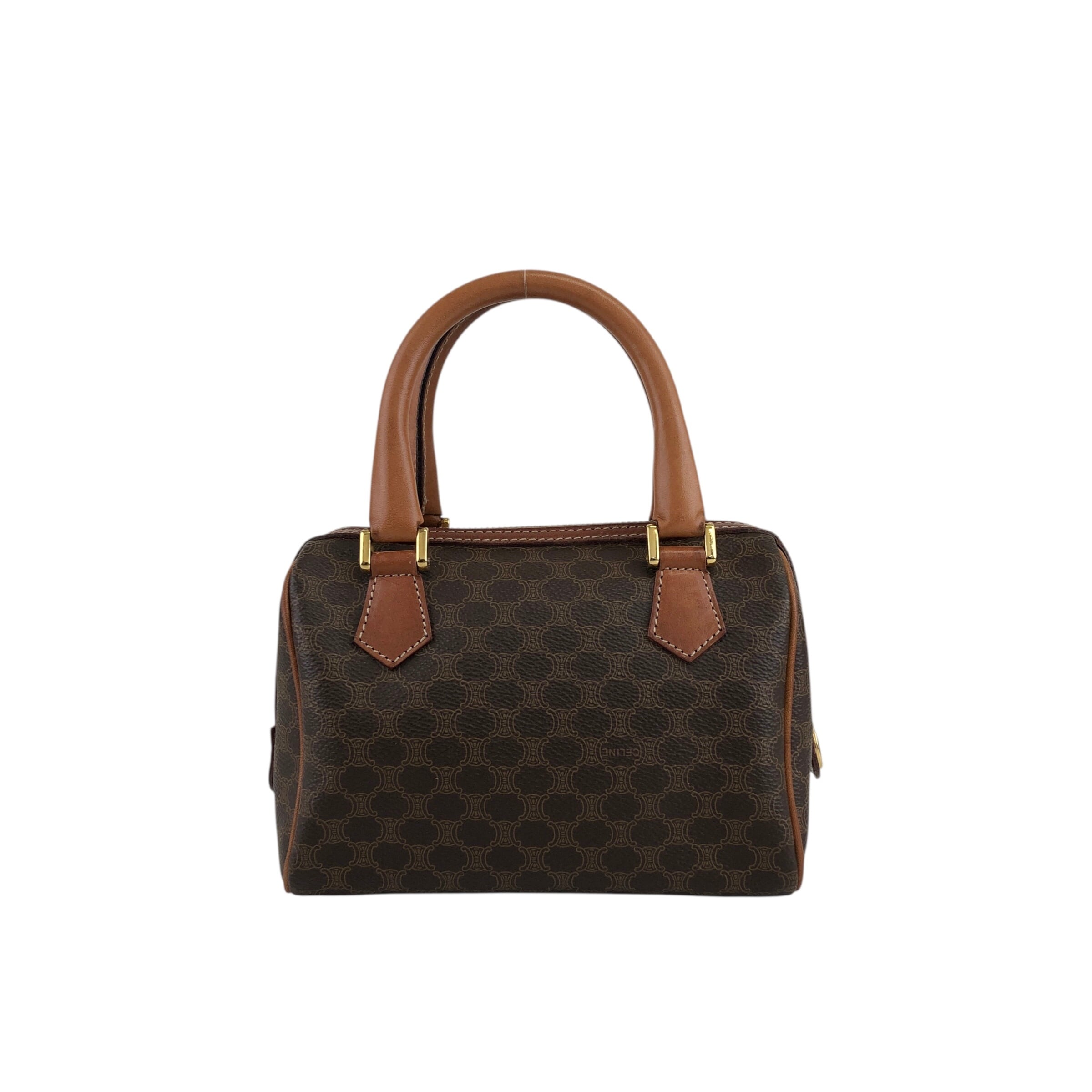 CELINE セリーヌ マカダム柄 ショルダーバッグ ブラウン - PVC/レザー