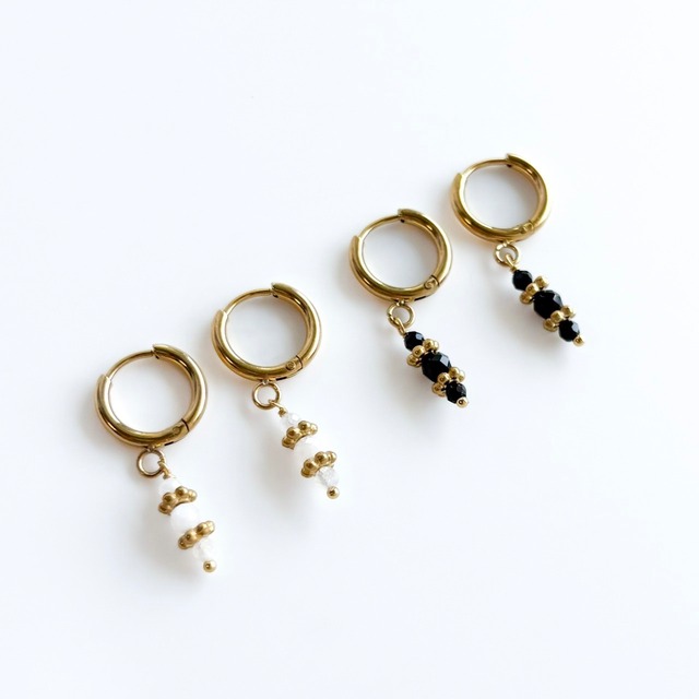 シルバー925ナチュラルストーンオーバルピアス