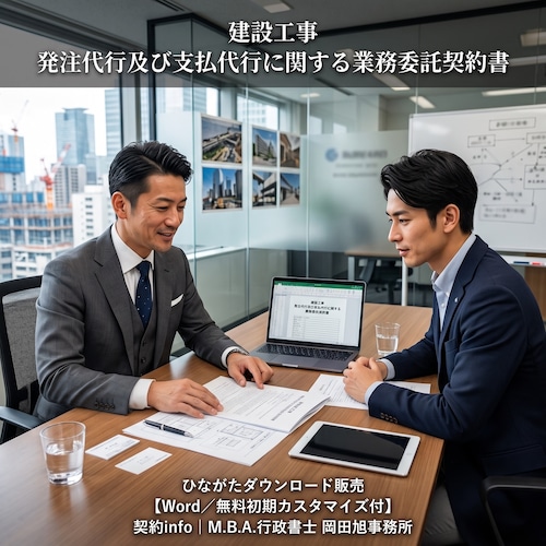 【Word／無料初期カスタマイズ付】建設工事_発注代行及び支払代行に関する業務委託契約書
