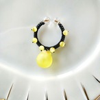 candy cuff【GD+黒糸】lemon yellow×キャッツアイ