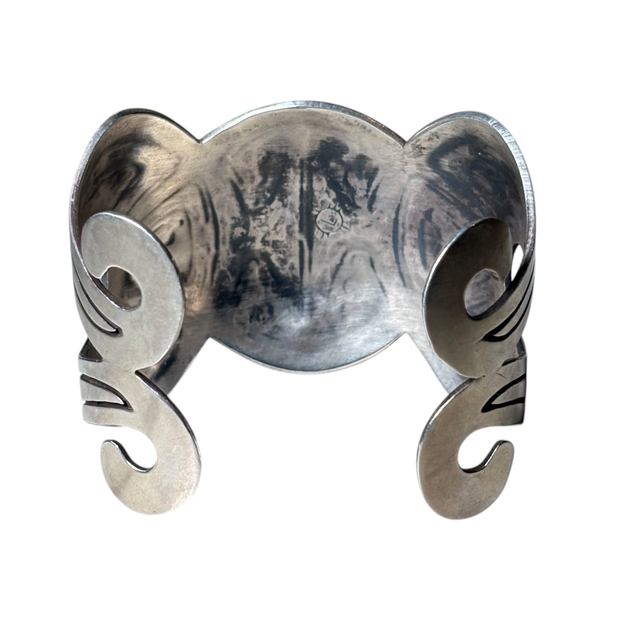 vintage Hopi Lewis Lomay silver overlay bangle | NOIR ONLINE