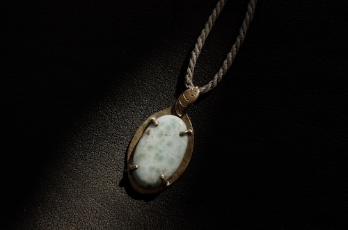 天然石ラリマーアクセサリー オーバル型