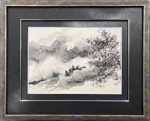 笹川春艸作品展「fusion」開催記念　出品作品　『山路』　墨画