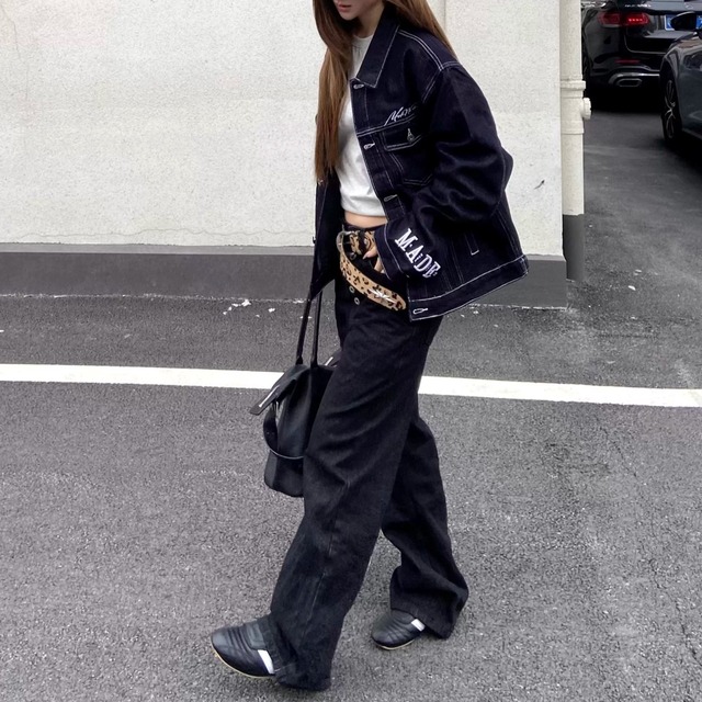 メッセージグラフィックステッチデニムジャケット 1col   R01933