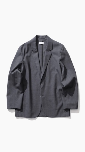 ATON -WOOL TROPICAL | TAILORED JACKET- :BLACK, :TOP GRAY