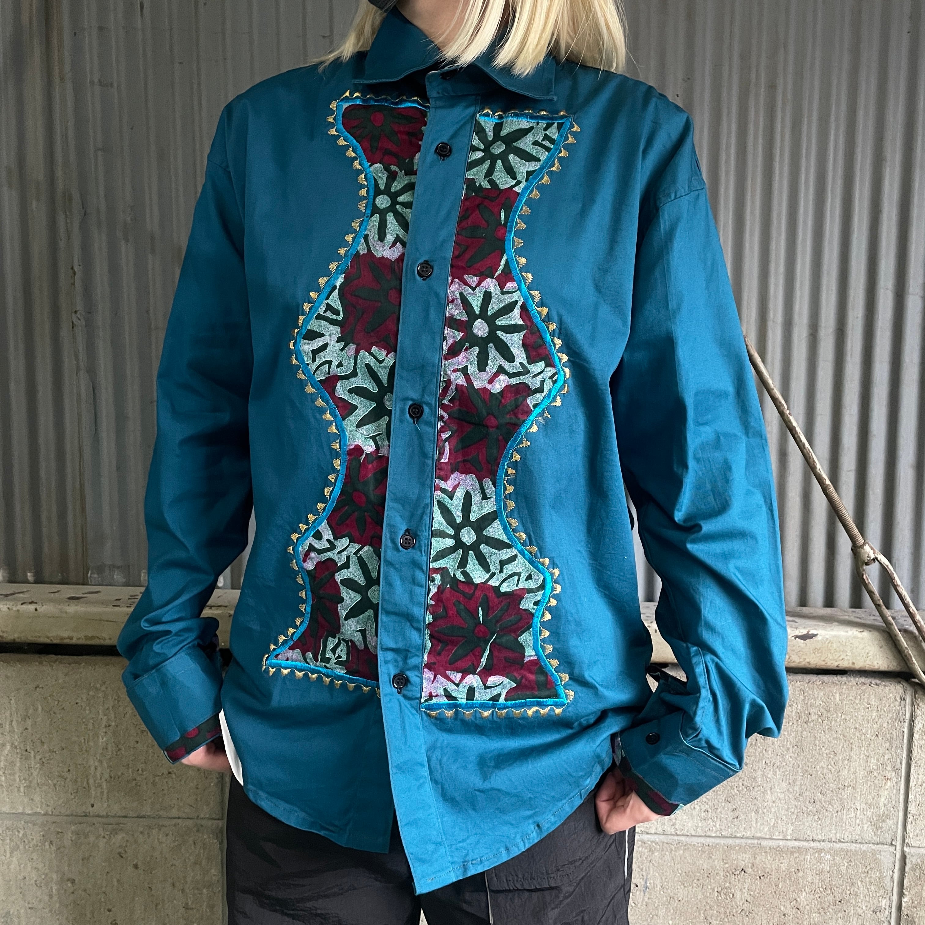 vintage western design shirt 刺繍