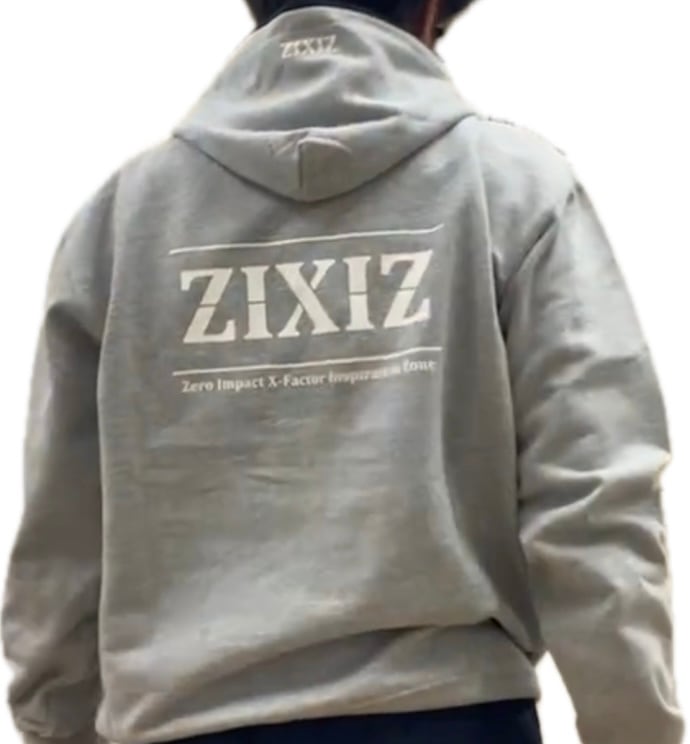 初パーカー: ミックスグレー/ブラック10.0オンス スウェット プルオーバー パーカ(裏パイル)ZIXIZ