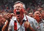 Sir Alex｜アレックスファーガソン監督アートポスター｜マンチェスターユナイテッドを象徴する闘将の名場面を描いた赤が映えるインテリア作品A2ポスター