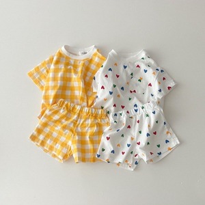【BABY&KID】夏新作チェックorハート柄セットアップ