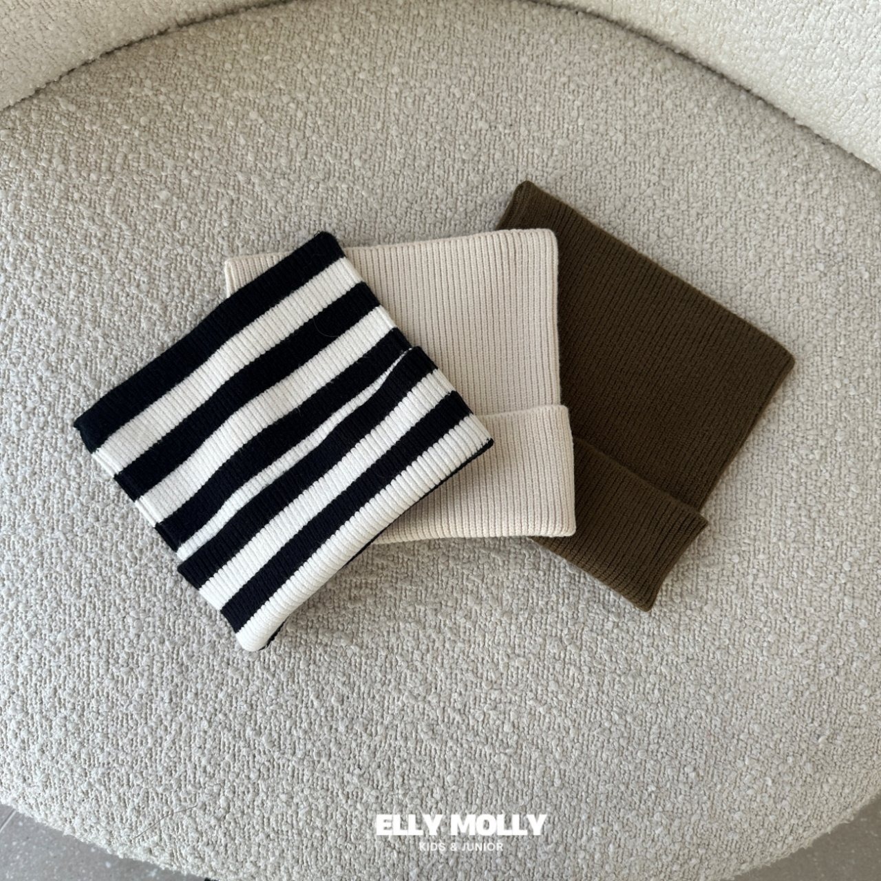 韓国子供服 / 26Autumn / ELLY MOLLY / エリニットスクエアビーニー（周囲52〜54cm）*free*