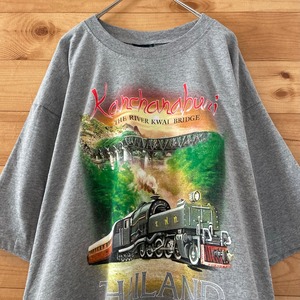 【JOLI GOLF】映画 戦場にかける橋 機関車 プリント Tシャツ X-Large オーバーサイズ  US古着 アメリカ古着