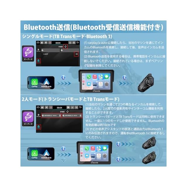 Carpuride スマートモニター バイクナビ 手元デダイヤルコントロール