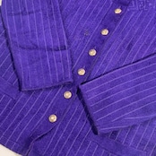 ESCADA エスカーダ デザインボタン ペイズリー柄 ニット カーディガン 38/パープル レディース ドイツ製