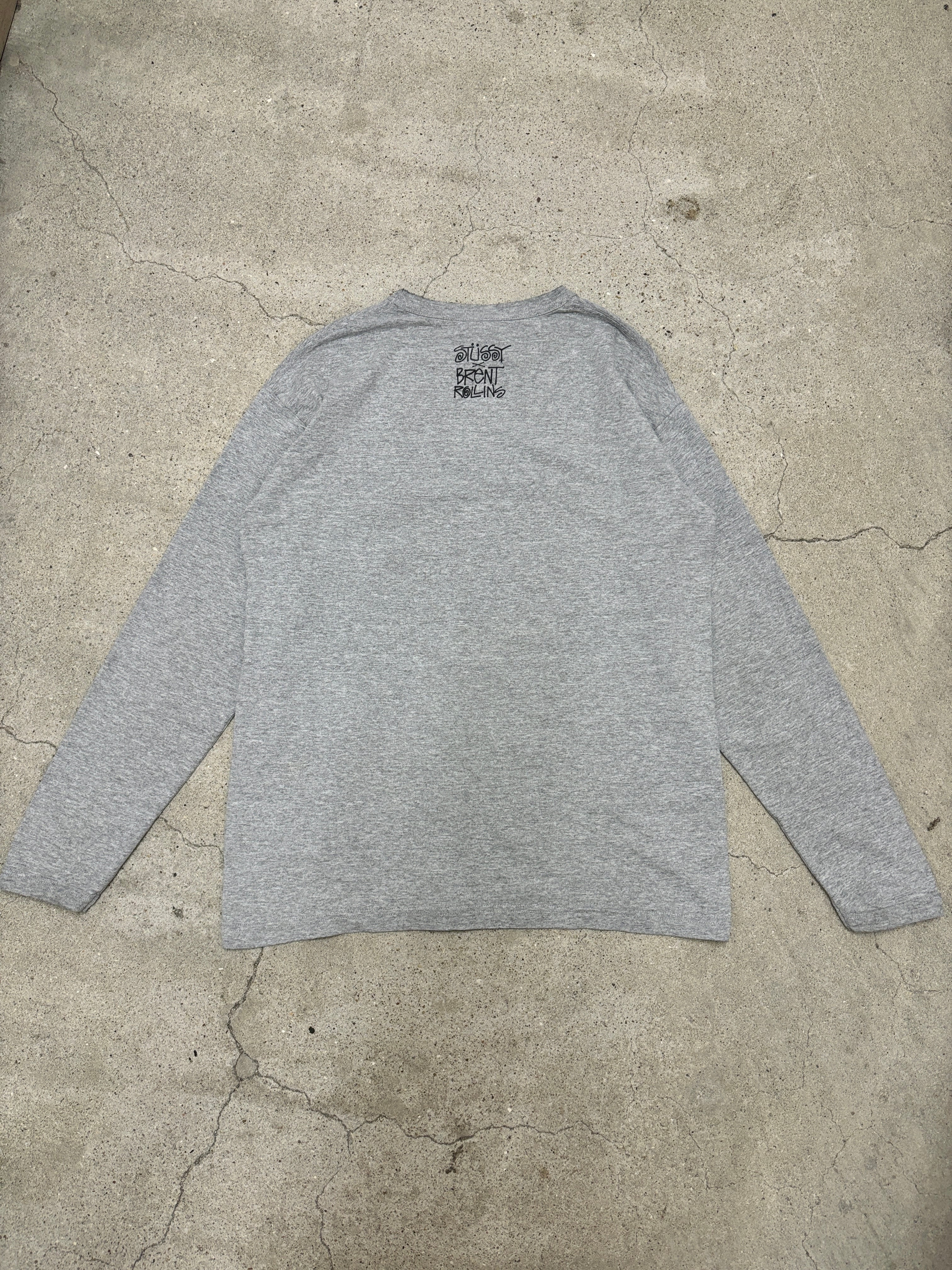 00～10s STUSSY × BRENT ROLLINS/Graphic print L/S Tee/M