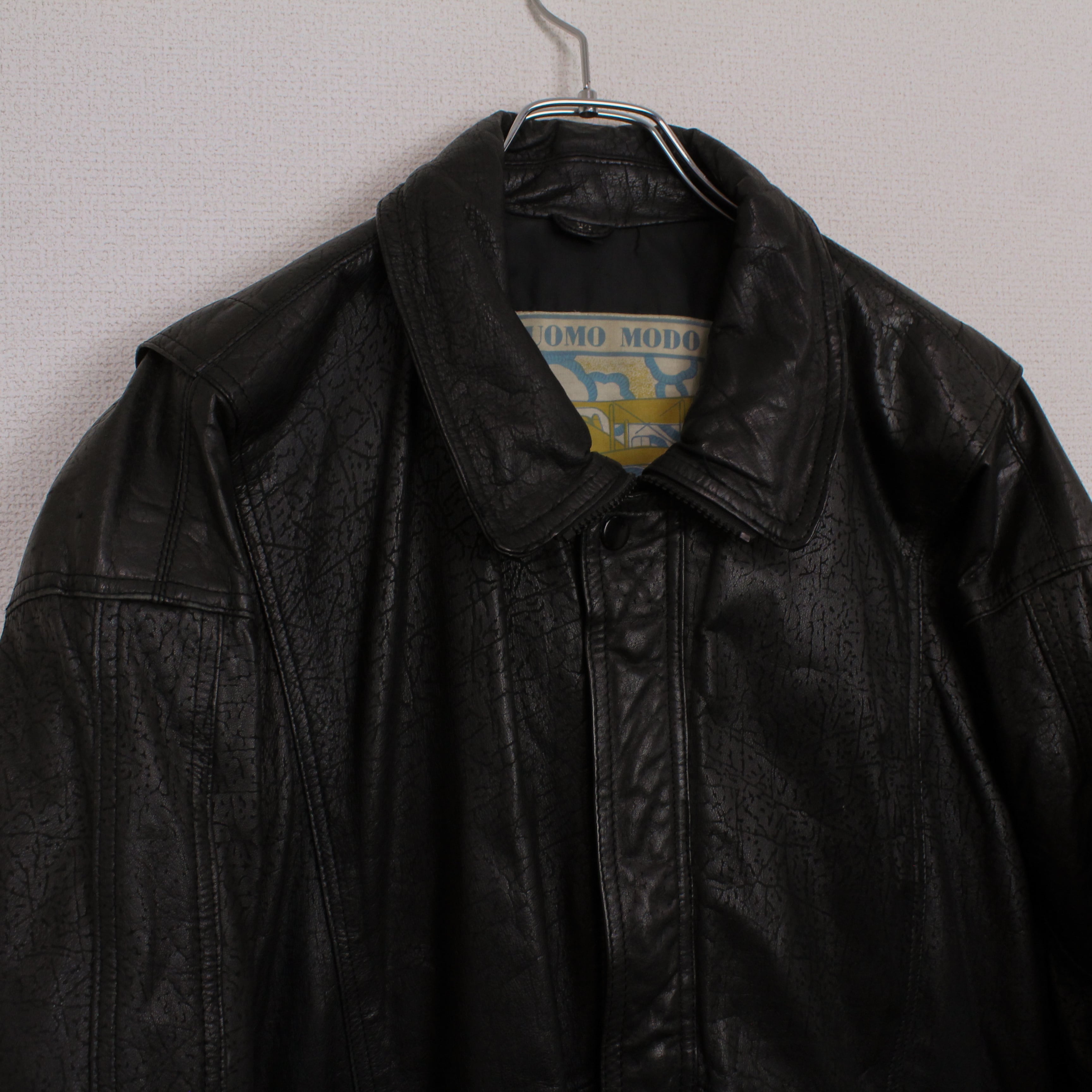 Caka act2】Vintage Zip Up Black Leather Jacket | Caka(カカ）下北沢