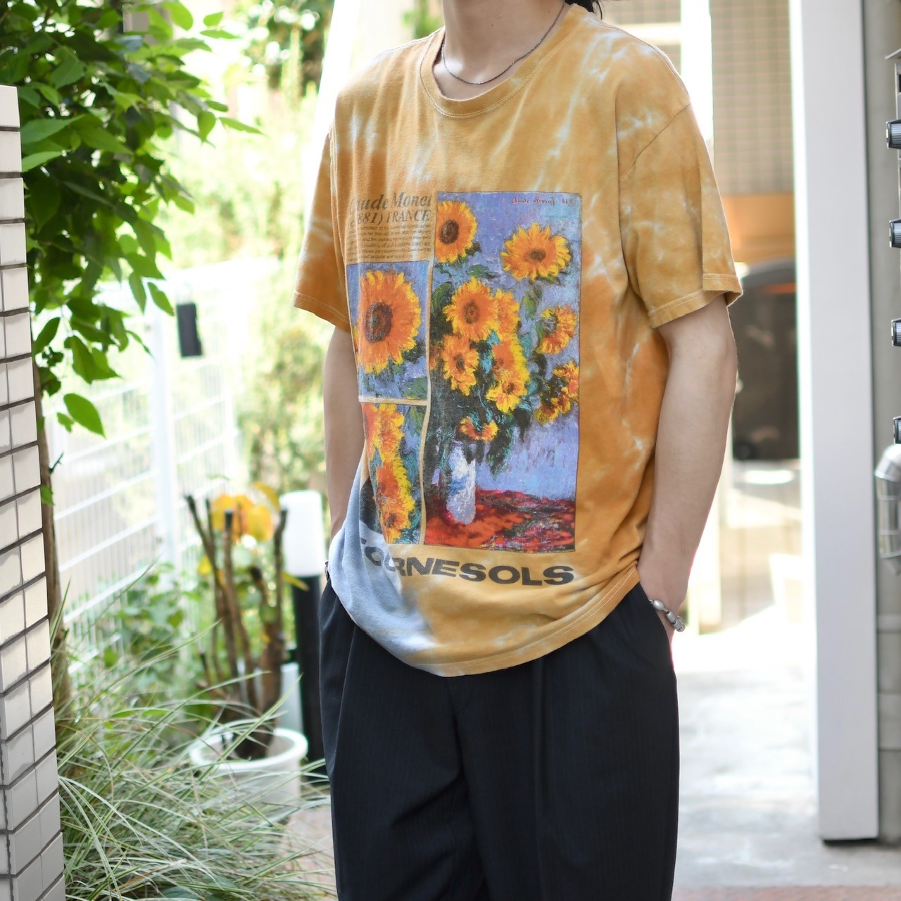 Claude Monet sunflower art print tee