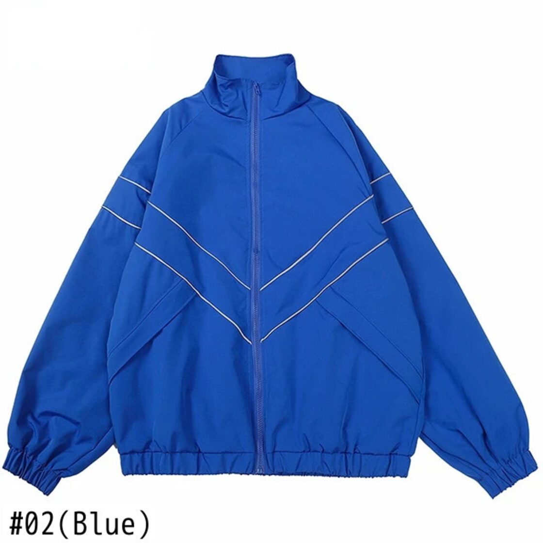 メンズ反射ストライプジャケットヒップホップストリートジッパー 