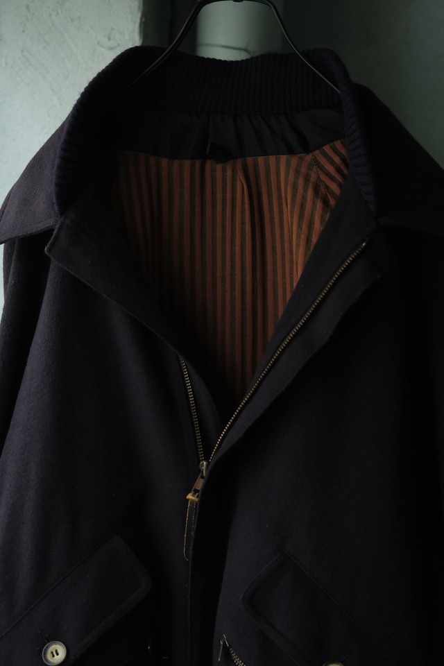 Utah／80-90's "HENRY WHITE DUBLIN" cashmere wool docking blouson