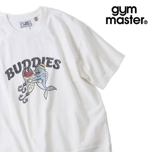 gym master ジムマスター BUDDIES ピグメント加工 ビッグシルエットTシャツ 6.2oz ヴィンテージ風 グラフィックTEE オーバーサイズ メンズ レディース G733788 ホワイト