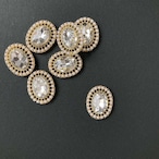 オーバルビジューパール縁デコパーツ