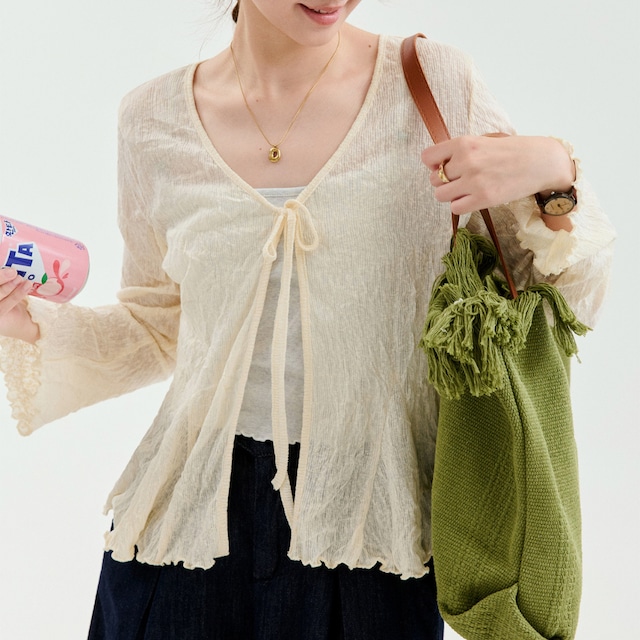 sheer ribbon cardigan