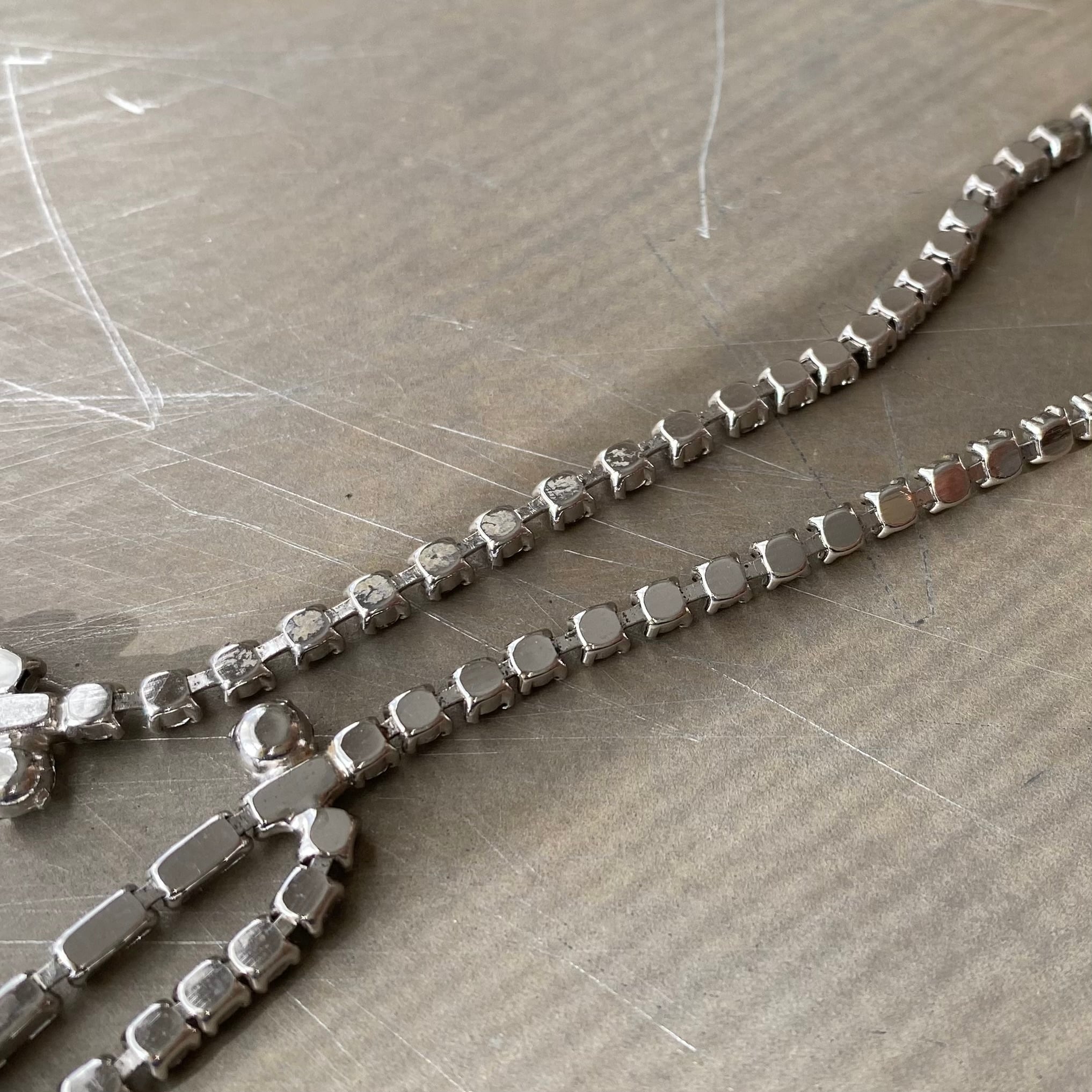 Vintage 50s-60s USA retro crystal bijou classical design necklace