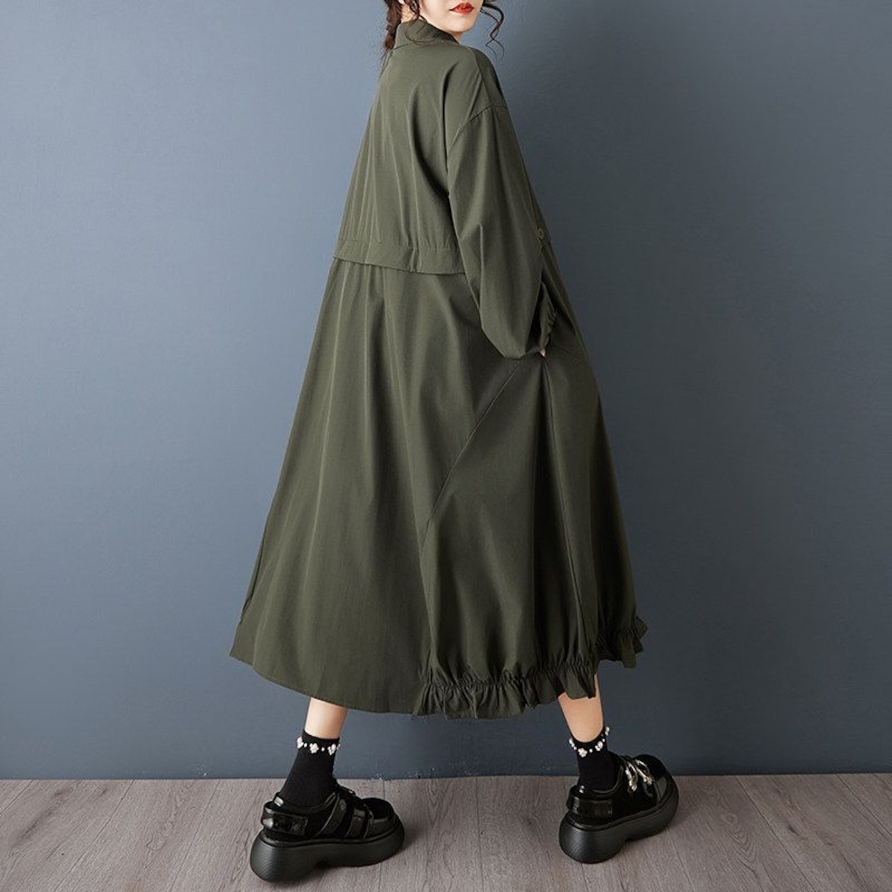 ボタンライン シャツワンピース  00356