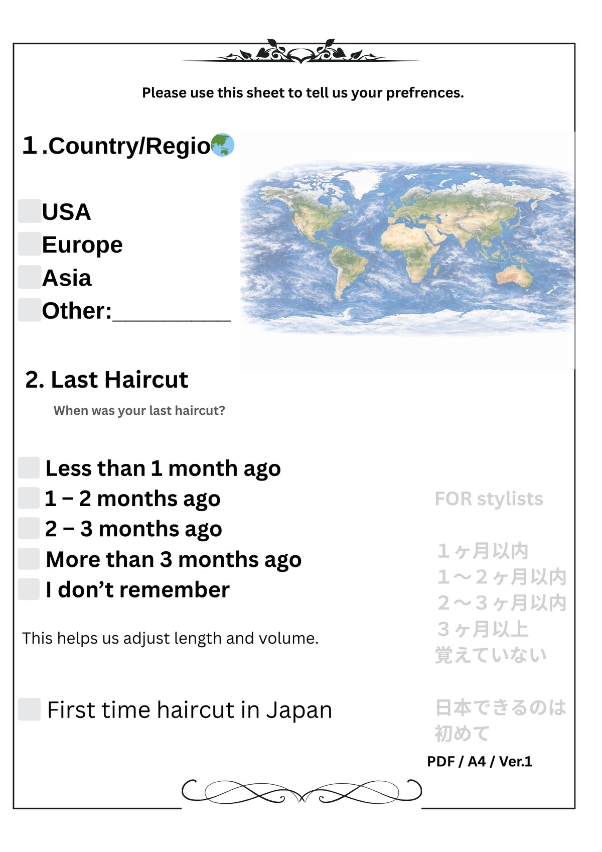 Japanese Barber Point & Check Sheet (PDF) | letsbarber