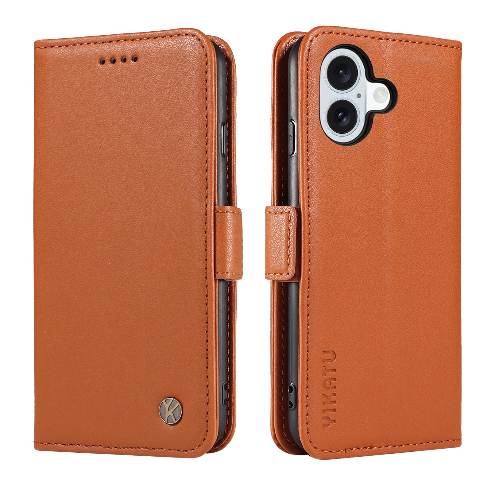 iPhone 16ケース iPhone16手帳型 iphone16 ケース手帳 アイフォン 16スマホケース カバー iphone16case 手帳 肌触り良い サイドマグネットカード収納 360度保護 軽量 薄型 耐衝撃【iPhone 16 6.1inch対応】ブラウン