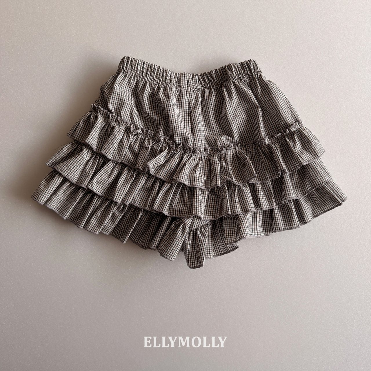 [ELLYMOLLY] Lulu Check Tiered Pants +fee2 / [엘리몰리] 루루체크캉캉팬츠