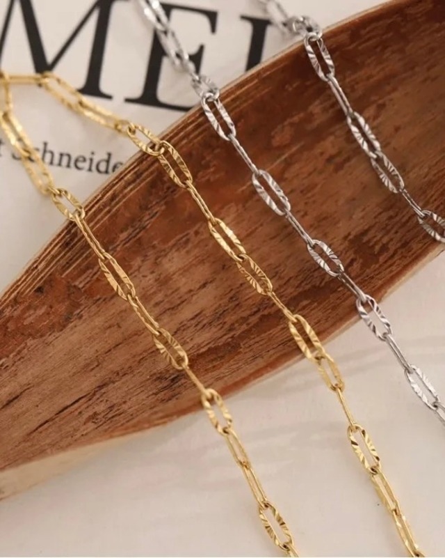 Petal clip chain necklace -Silver-【アレルギー対応】