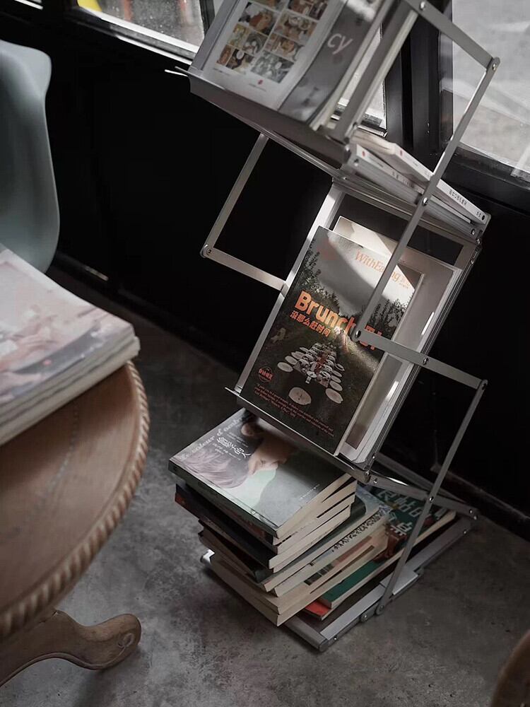 steal magazine rack / スチール マガジンラック 折りたたみ式 本棚 LP