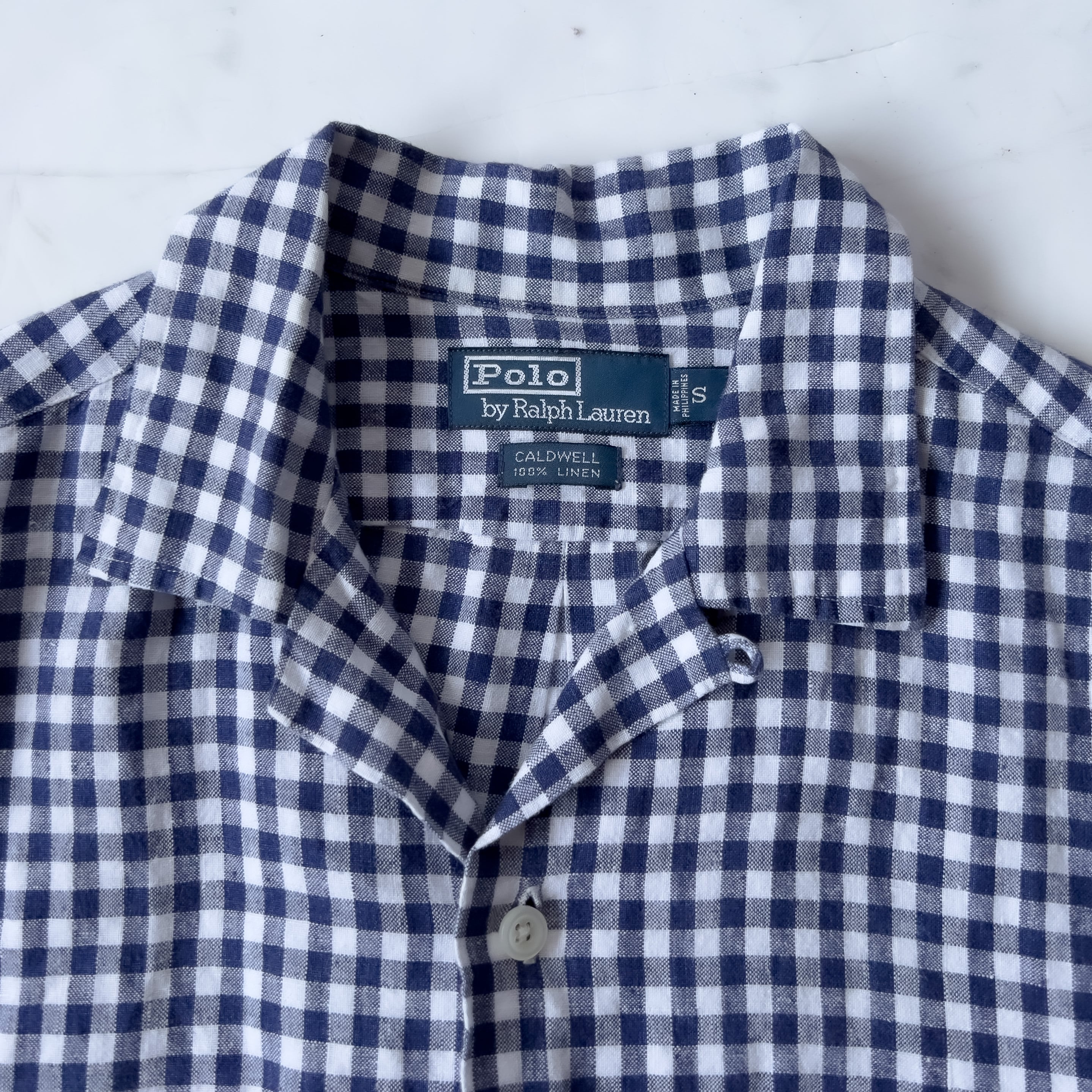 s “polo by ralph lauren” “CALDWELL” gingham check pattern flax