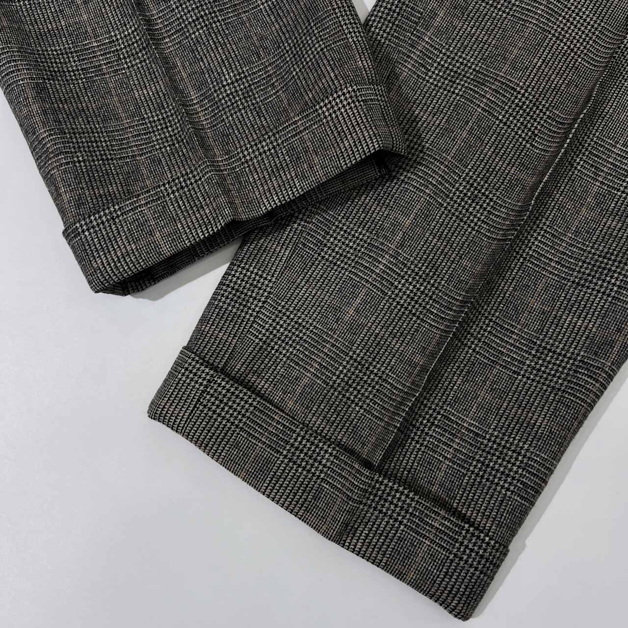 Papas パパス グレンチェック ツータック ウール スラックスパンツ M76 /メンズ