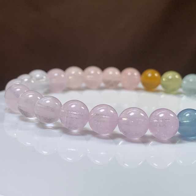 no2.爽やかパステル☆グラデーションミックスベリル ブレスレット