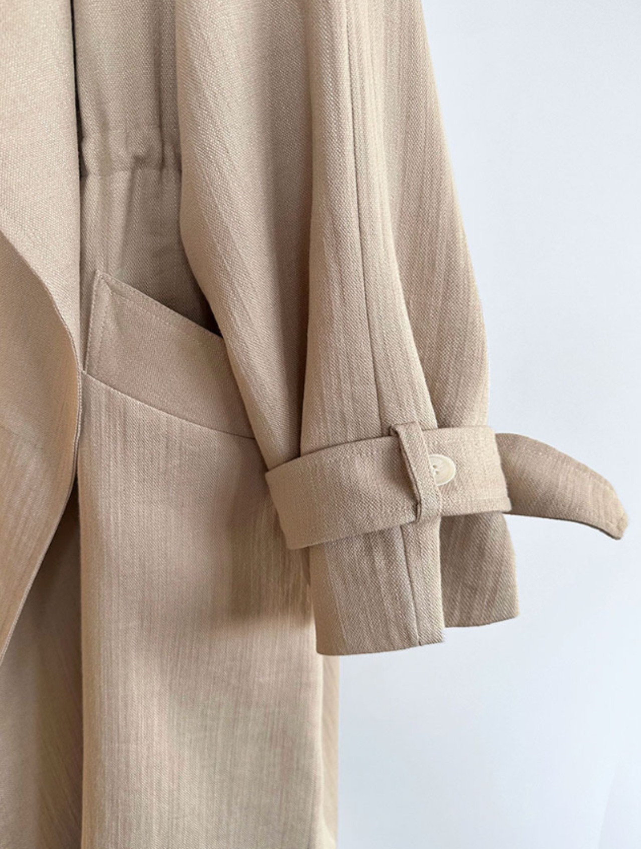 高級リネン風トレンチコート