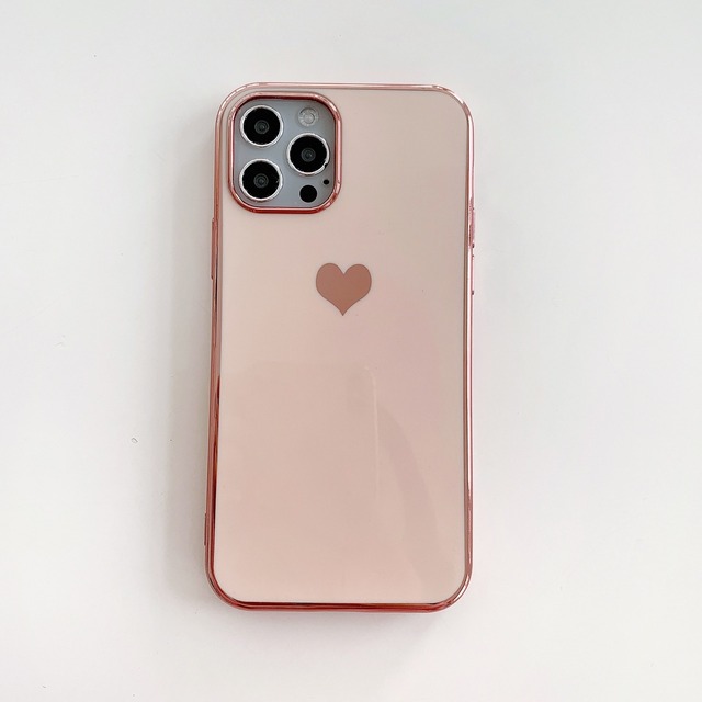 ピンクゴールド ピンク Iphone12 スマホケース スマホカバー 韓国 インスタ映え Iphoneケース 可愛い おしゃれ ハート カバー 保護 シンプル シンプルなデザイン Lovelilibet
