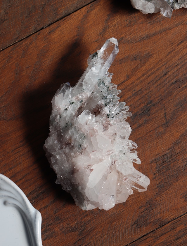 PINK LEMURIAN QUARTZ with chlorite | Colombia